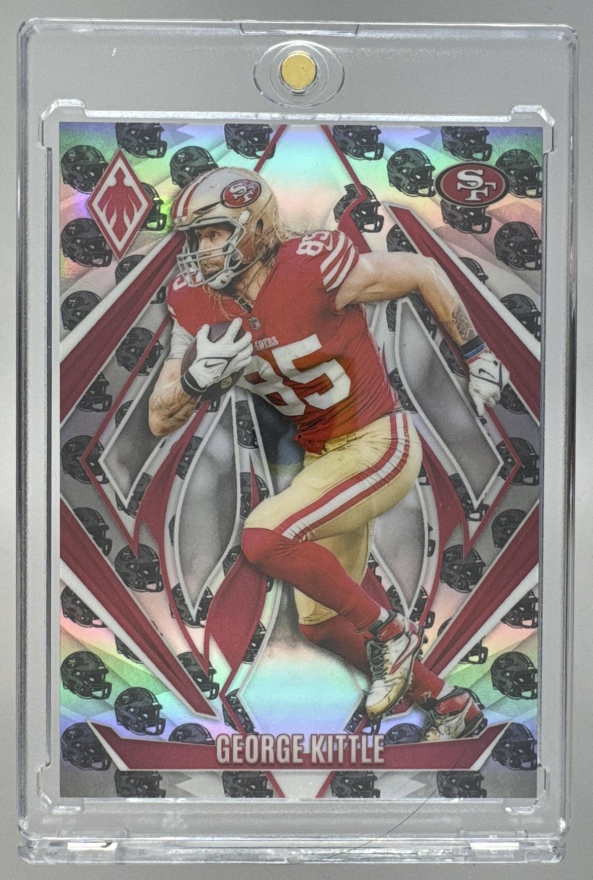 Card image for 2024 Panini Phoenix George Kittle Team Helmet /399 #63 49ers