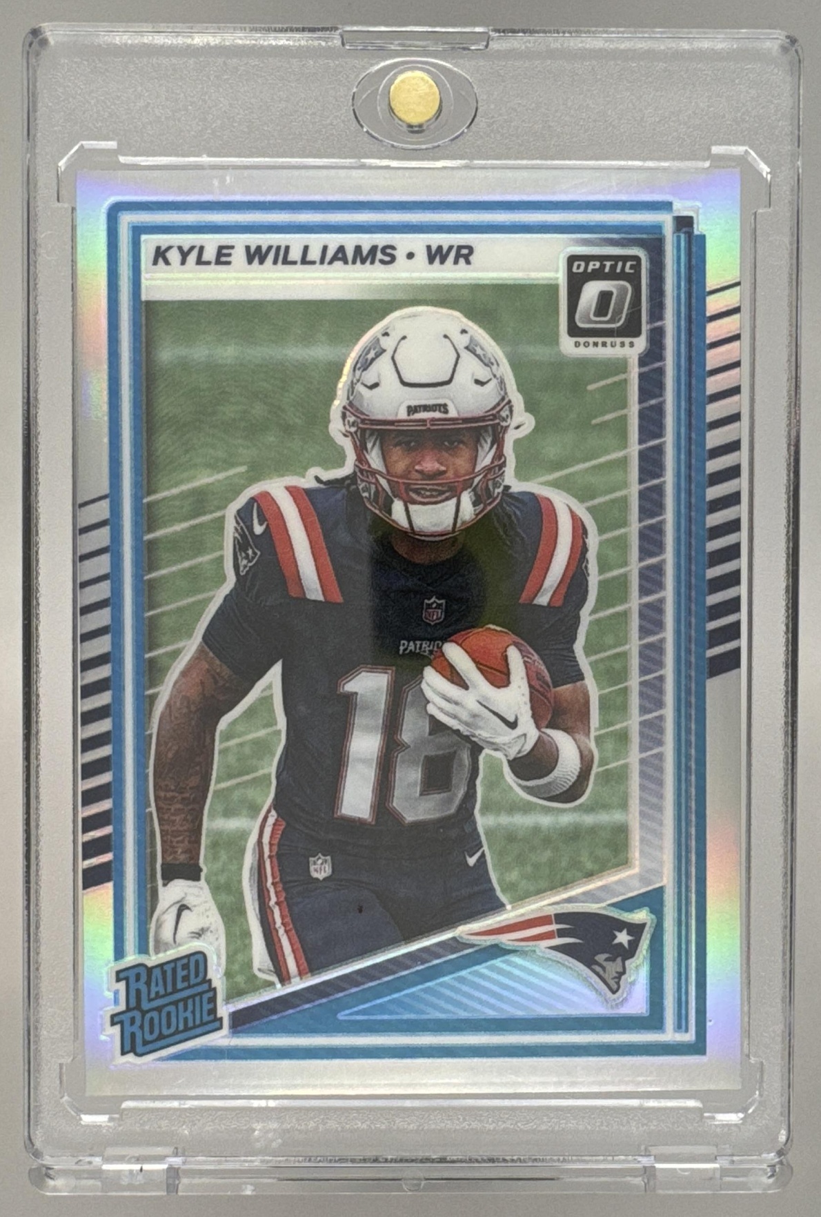 Card image for 2025 Panini Donruss Optic Kyle Williams Rookie Phenoms #RPBH-KWS MEM RC Patriots