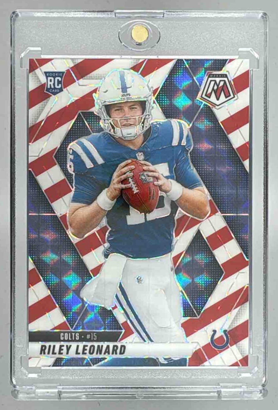 Card image for 2025 Panini Football Mosaic Riley Leonard Rookies #372 RC Indianapolis Colts
