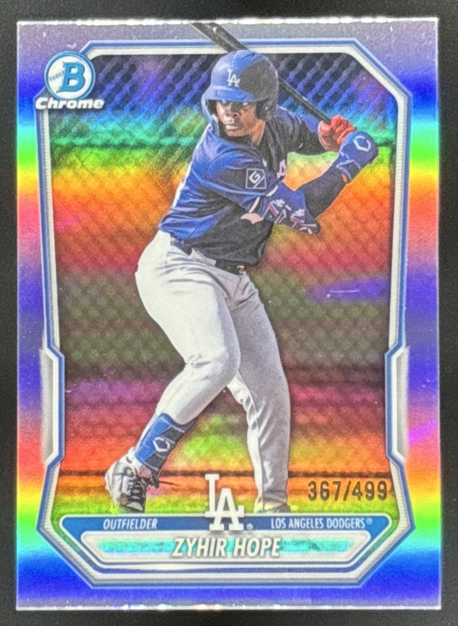 Card image for Zyhir Hope 2026 Bowman Refractor /499 Chrome Prospects Los Angeles Dodgers