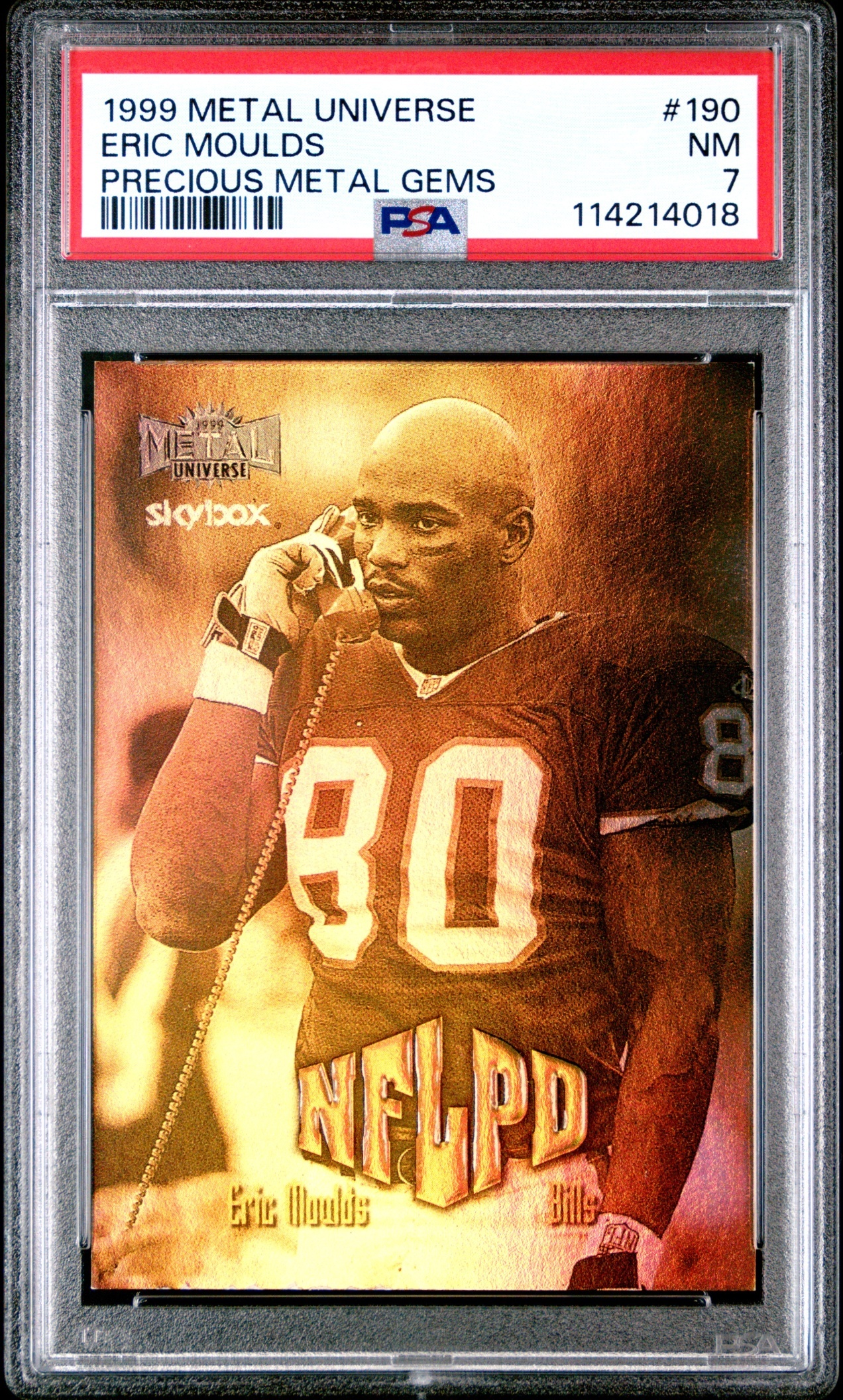 1999 Skybox Metal Universe Eric Moulds Precious Gems /50 #190 Bills PSA 7