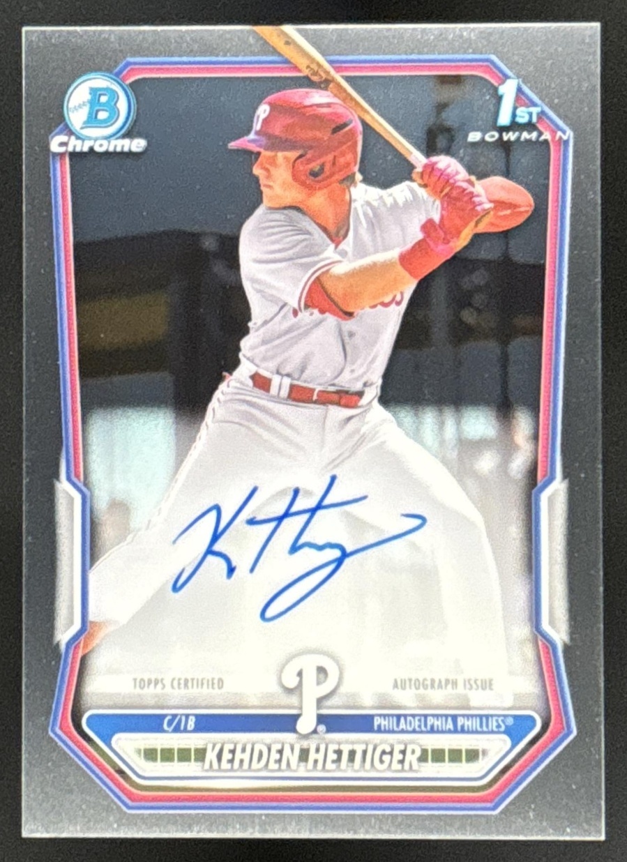 Card image for Kehden Hettiger 2026 Bowman Chrome Prospect Auto Philadelphia Phillies