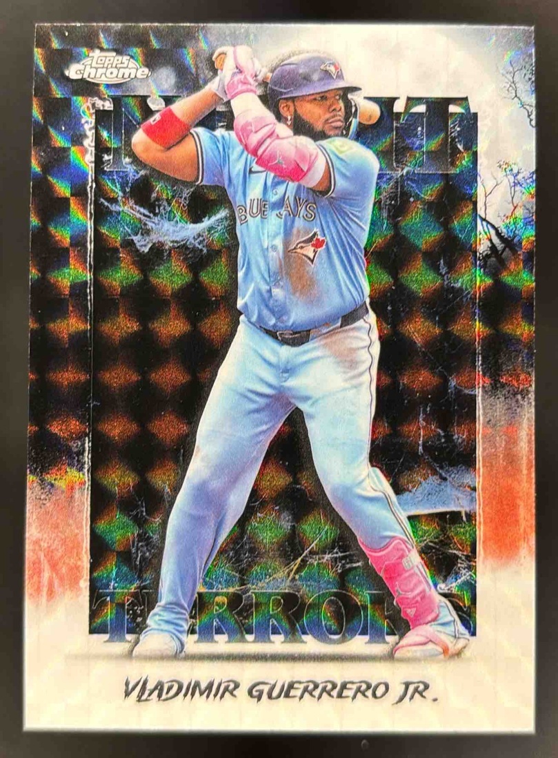 Card image for 2025 Topps Chrome Update Vladimir Guerrero Jr. Night Terrors Geometric Refractor