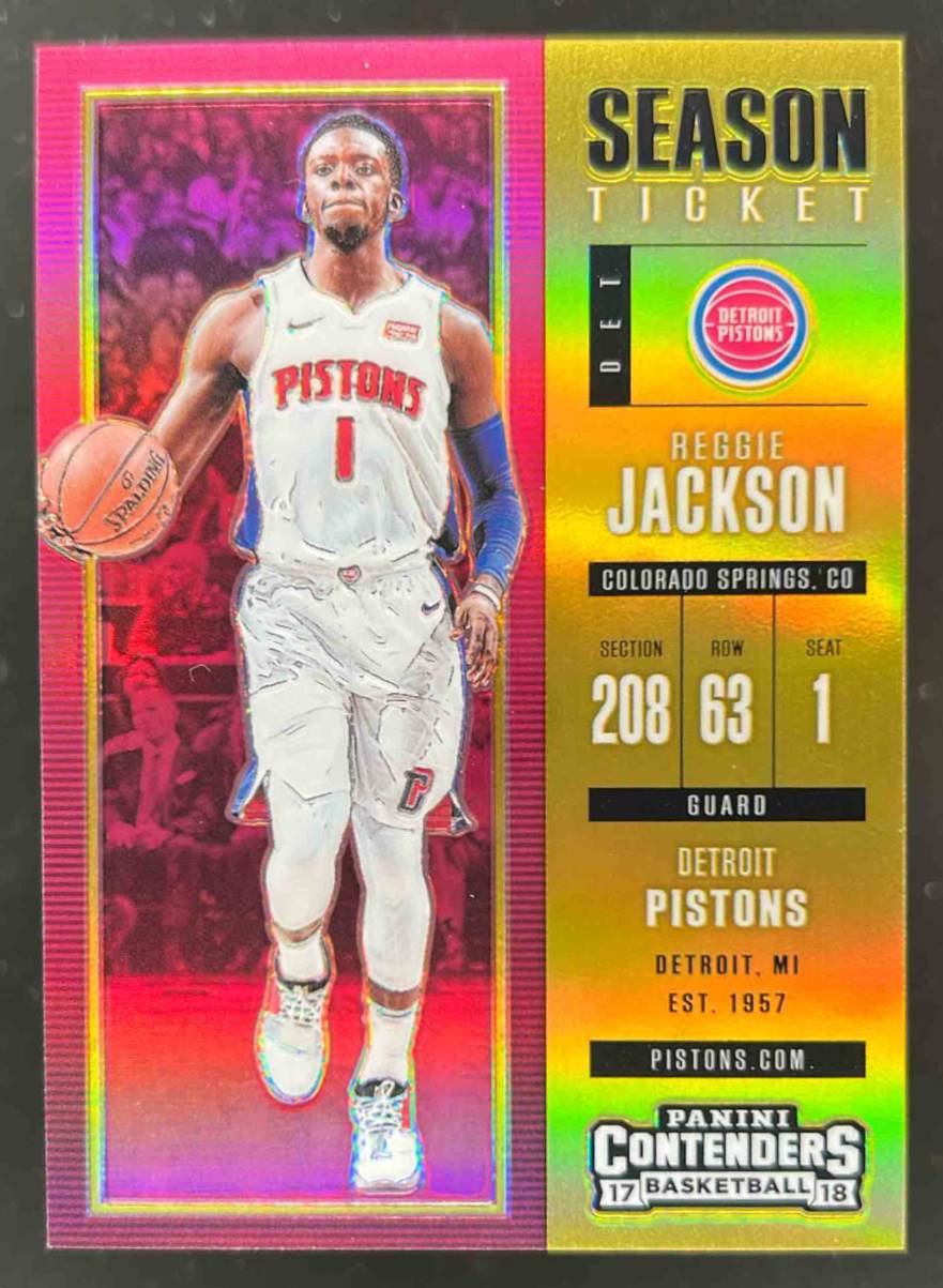 Card image for 2017-18 Panini Contenders Reggie Jackson Season Ticket Premium Edition Gold 5 /10 #33