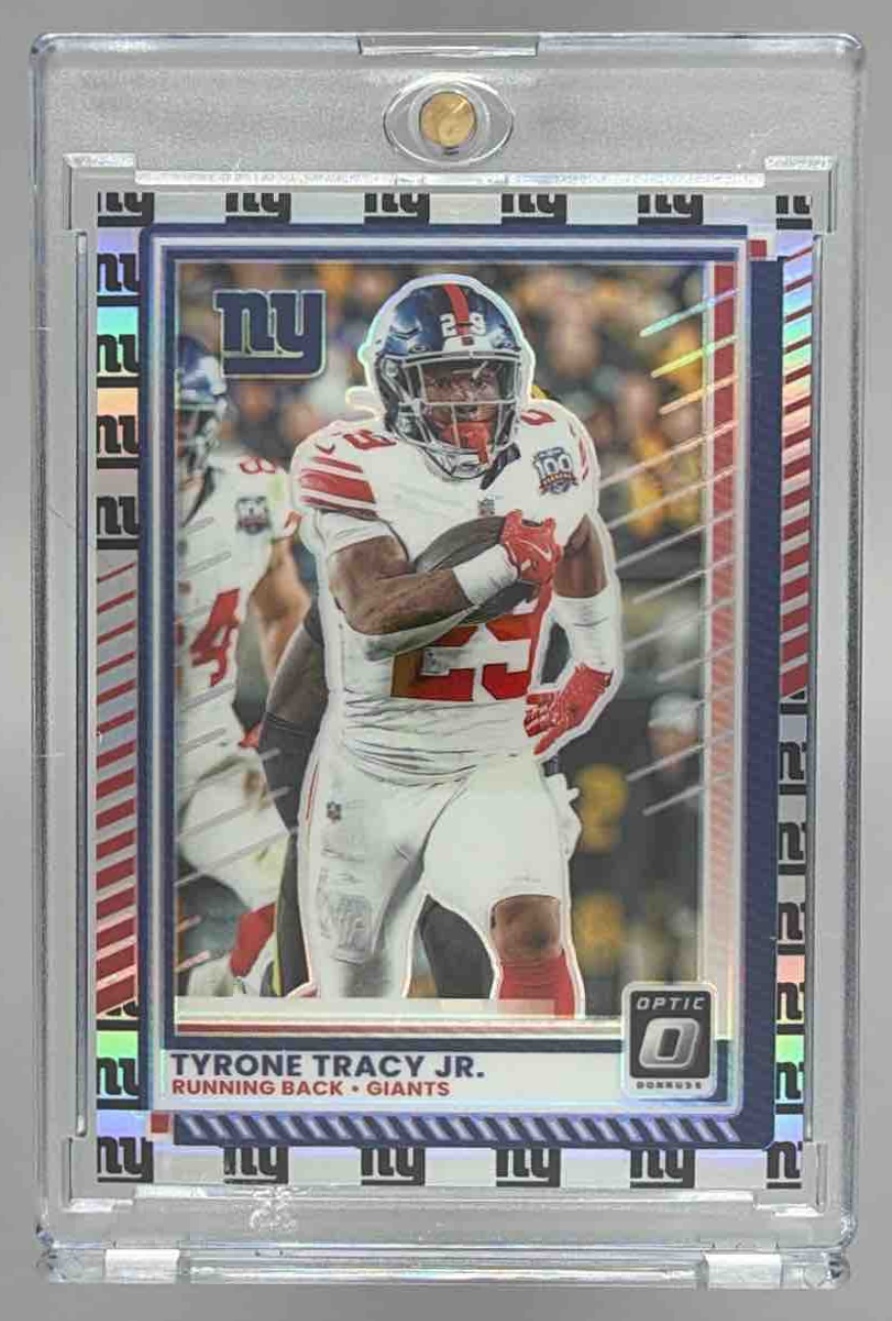 Card image for 2025 Panini Donruss Optic Tyrone Tracy Jr. Team Logo Prizm /32 #6 Giants