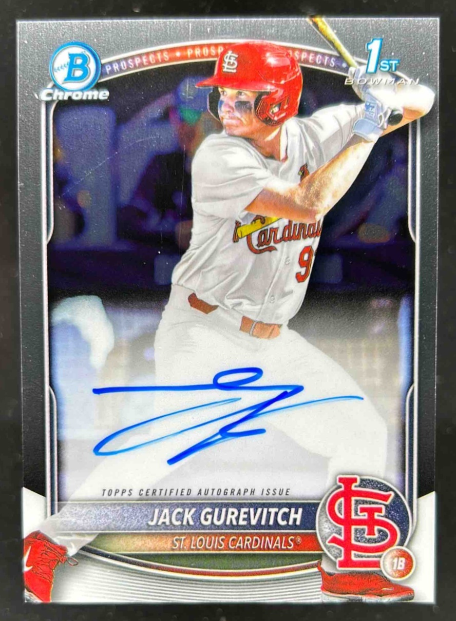 Card image for Jack Gurevitch 2025 Bowman Draft Chrome Prospect Auto