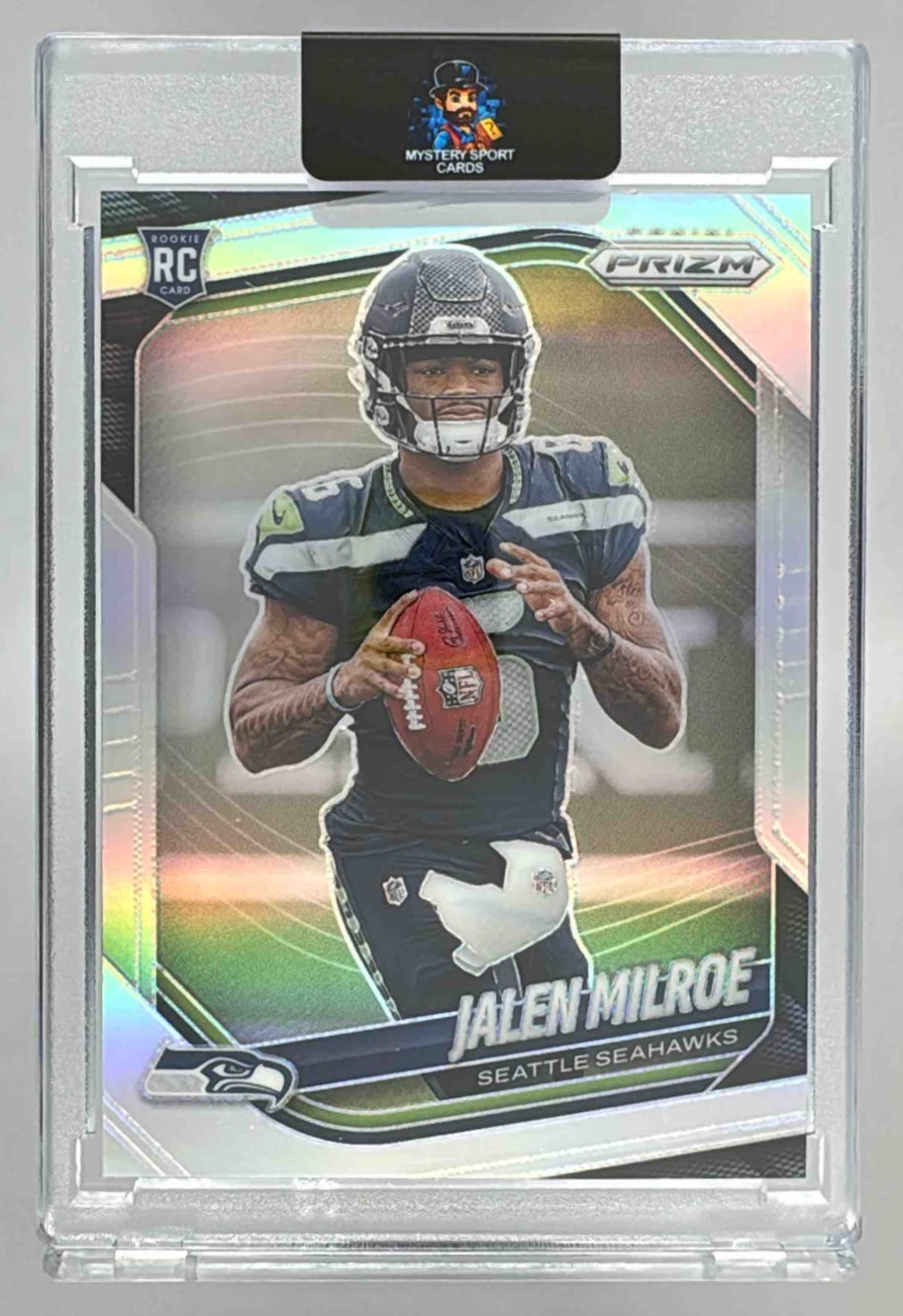 Card image for 2025 Panini Football Prizm Jalen Milroe #317 RC Seattle Seahawks
