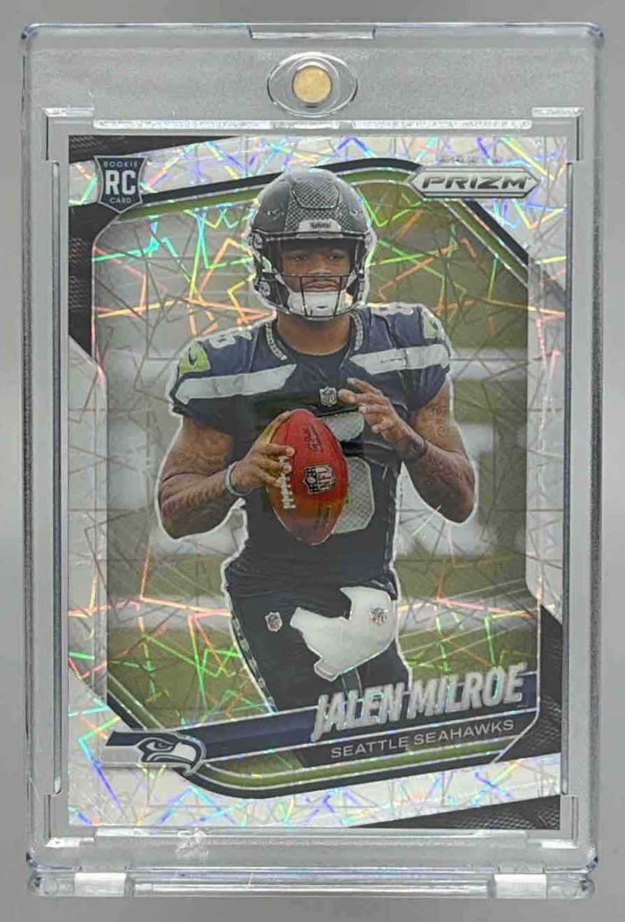 Card image for 2025 Panini Football Prizm Jalen Milroe #317 RC Seattle Seahawks