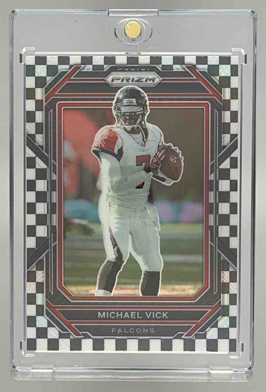 Card image for 2022 Panini Football Prizm Michael Vick #18 Atlanta Falcons