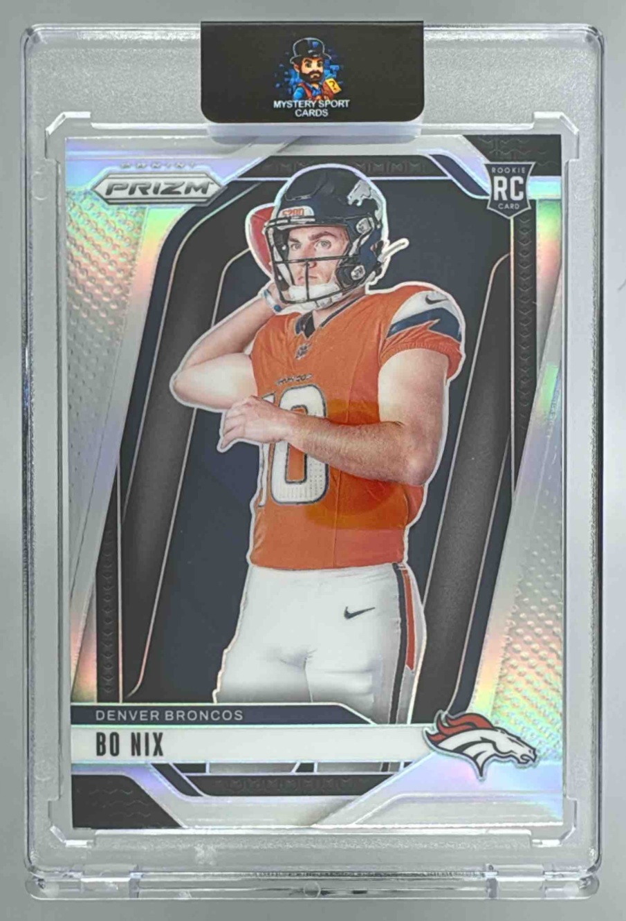 Card image for 2024 Panini Football Prizm Bo Nix Rookie Variations #5 RC VAR Denver Broncos