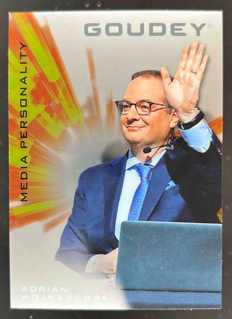 Card image for 2021 UPPER DECK GOODWIN CHAMPIONS ADRIAN WOJNAROWSKI GOUDEY PLATINUM BLUE #G28