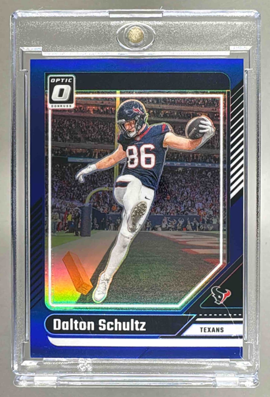 Card image for 2024 Panini Football Donruss Optic Dalton Schultz Blue /199 #80 Houston Texans