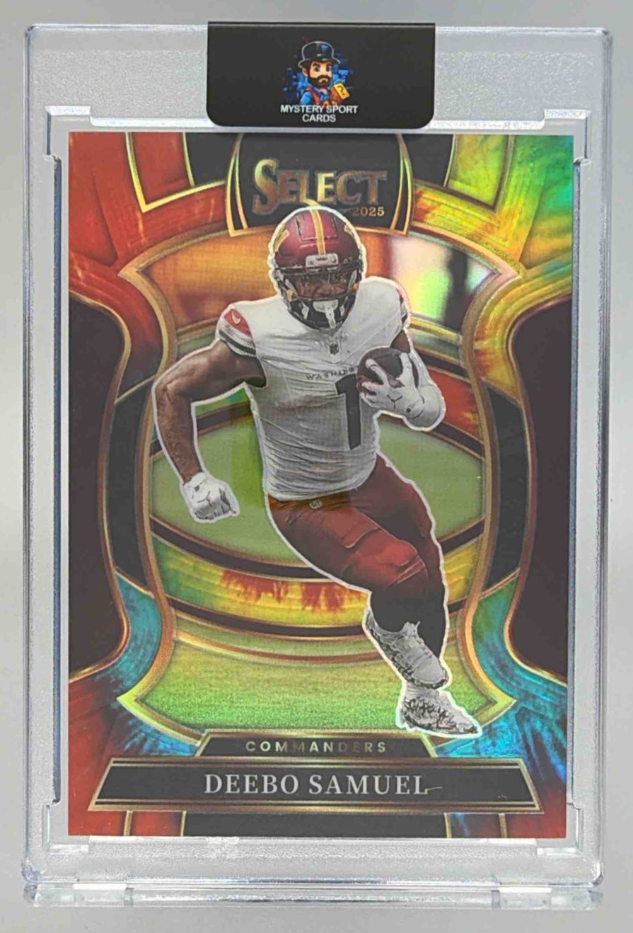 Card image for 2025 Panini Select Deebo Samuel Concourse Blue Disco Prizm /25 #87 Commanders