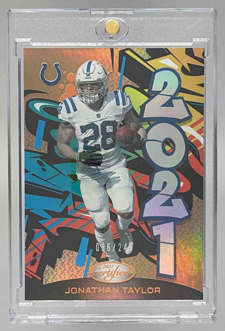 Card image for 2021 Panini Certified Jonathan Taylor Mirror Bronze /249 #2021-7 Colts