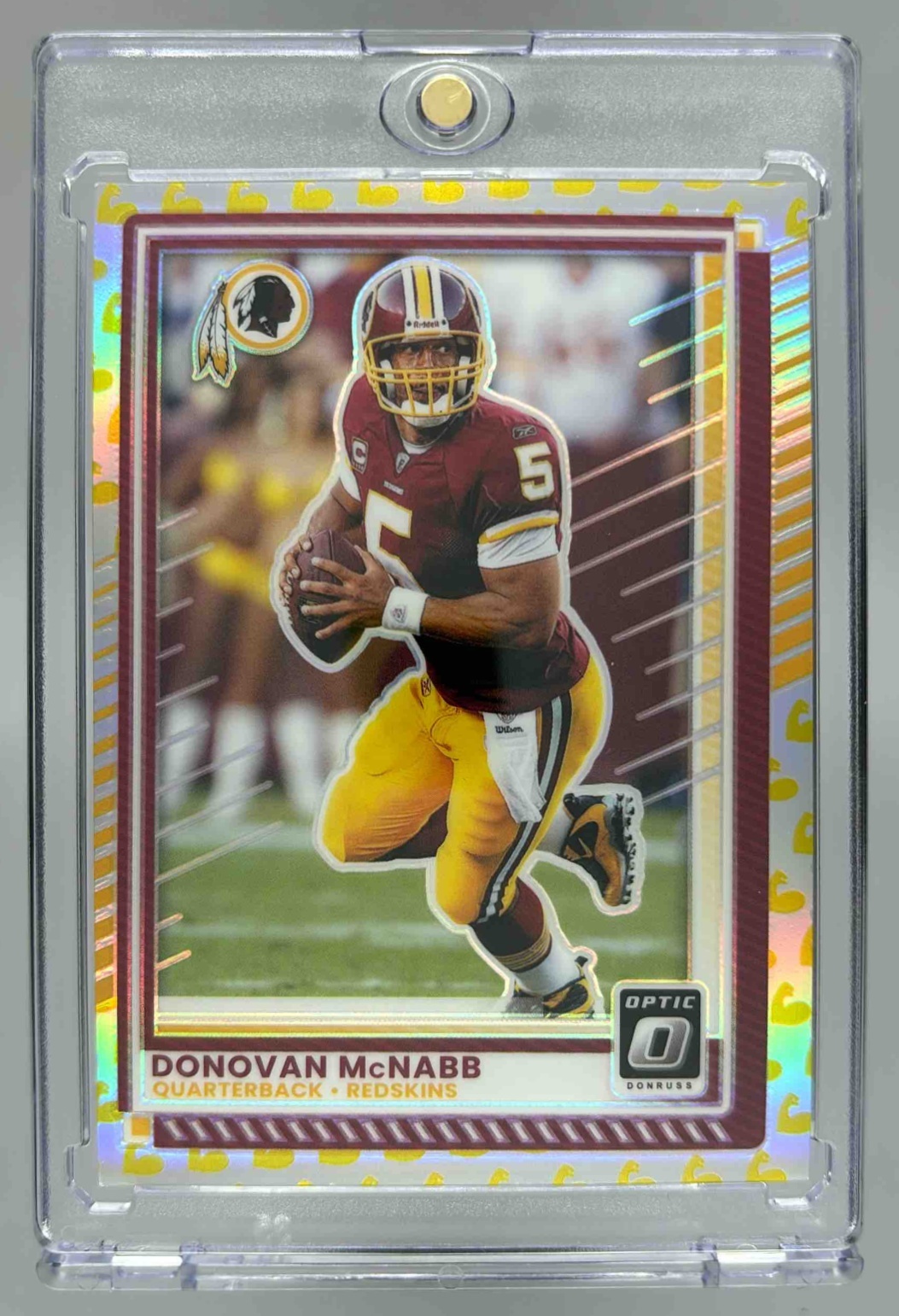 Card image for 2025 Panini Donruss Optic Donovan McNabb Flex Prizm /199 #113 Redskins