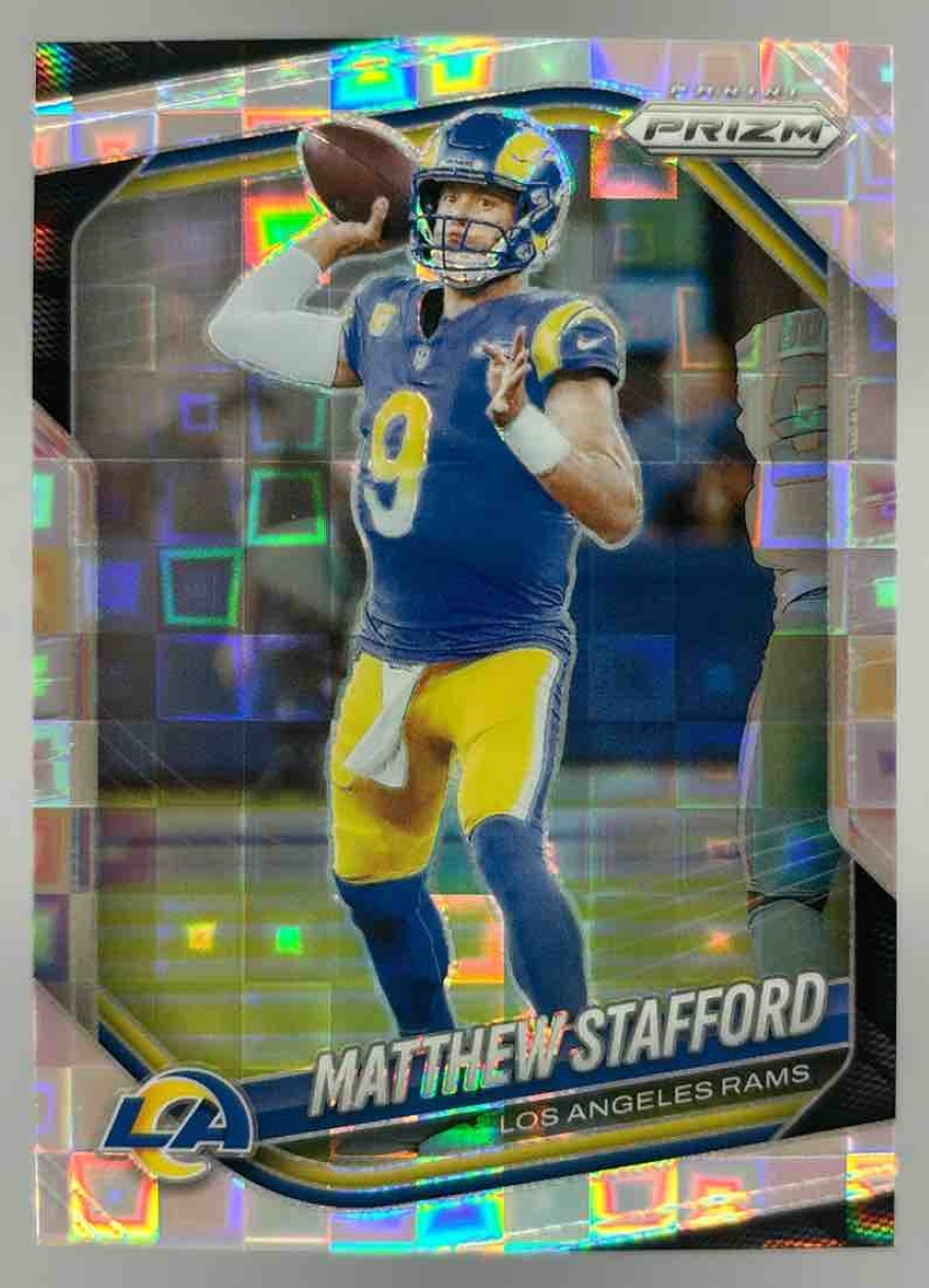 Card image for 2025 Panini Football Prizm Matthew Stafford Pandora /400 #21 Los Angeles Rams
