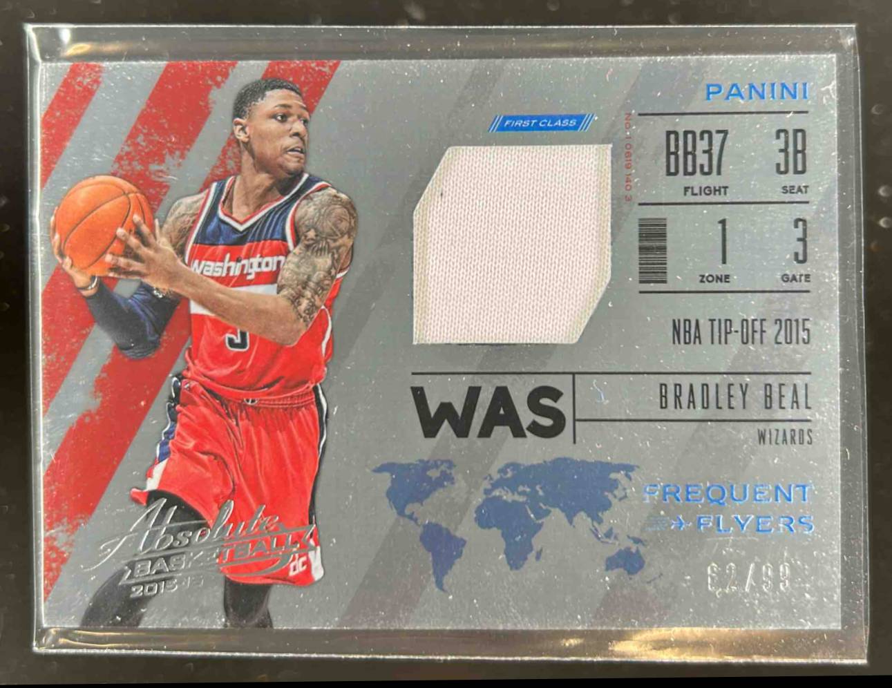 Card image for 2015-16 Panini Absolute Bradley Beal Frequent Flyer Materials 62 /99 #41