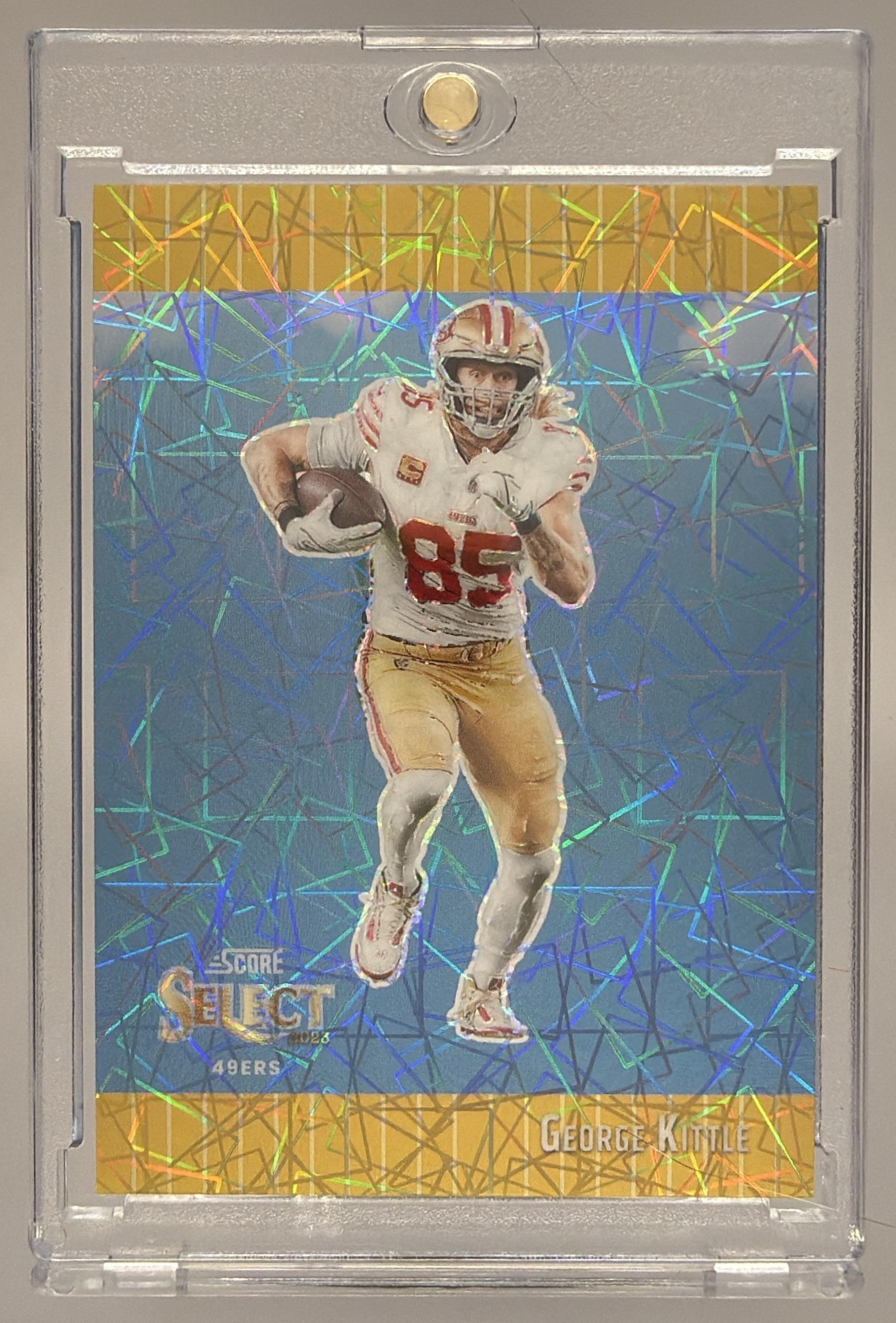 Card image for 2023 Panini Select George Kittle Dragon Scale Prizms /70 #153 Premier Level 49ers