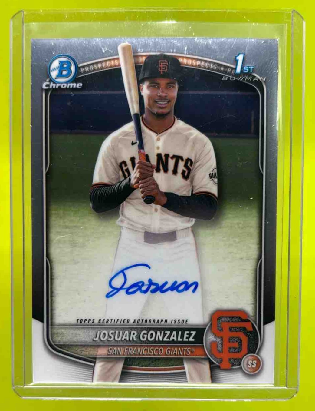 Josuar Gonzalez 2025 Bowman Chrome Prospect Autograph