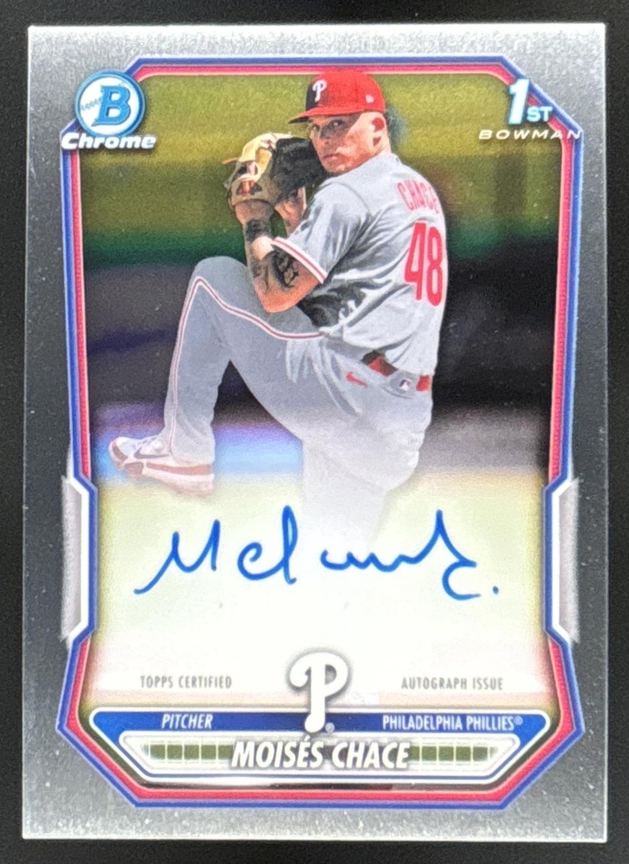 Card image for Moises Chace 2026 Bowman Chrome Prospect Auto Philadelphia Phillies