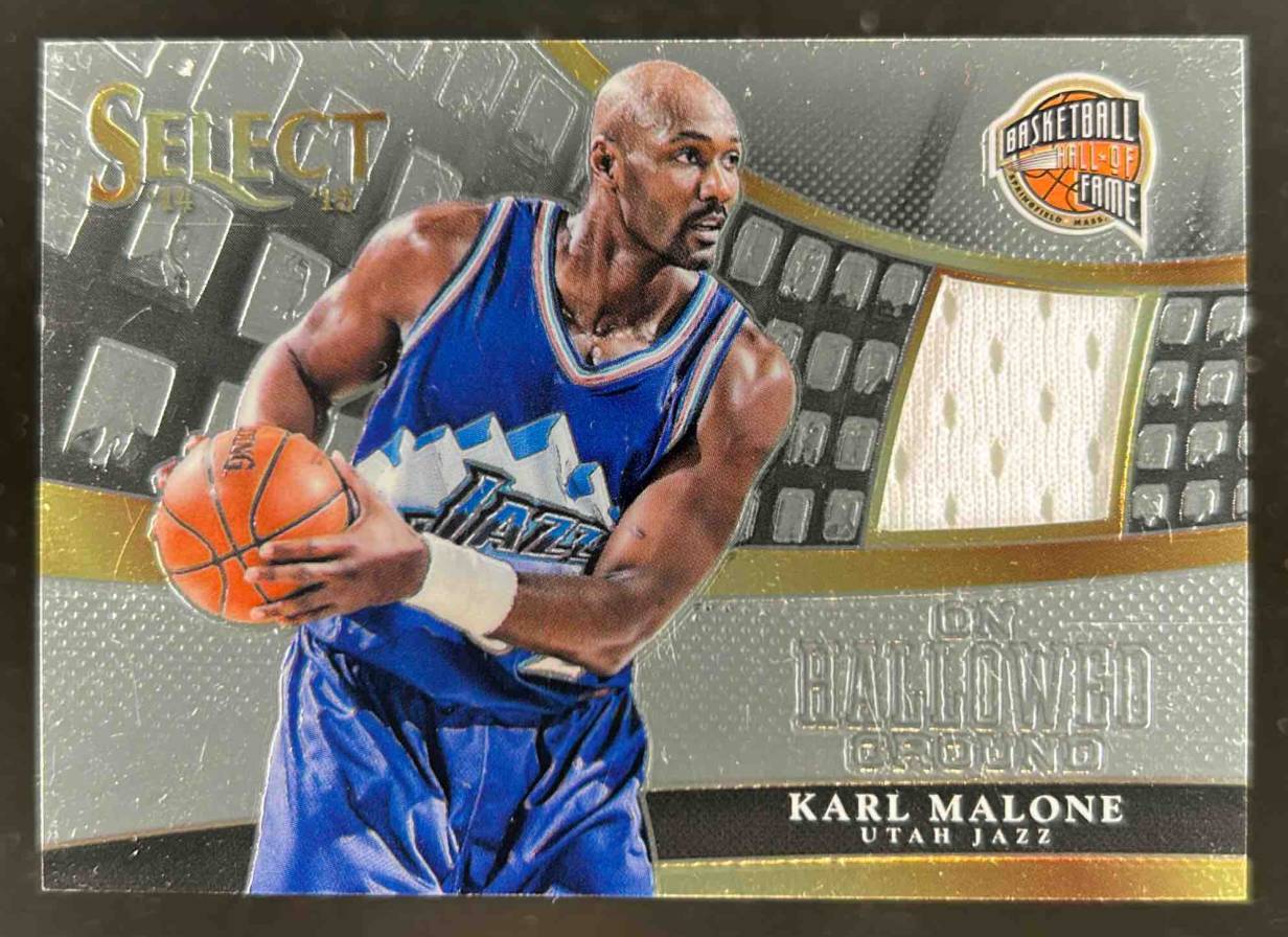 Card image for 2014-15 PANINI SELECT KARL MALONE ON HALLOWED GROUND JERSEYS /149 #12 UTAH JAZZ