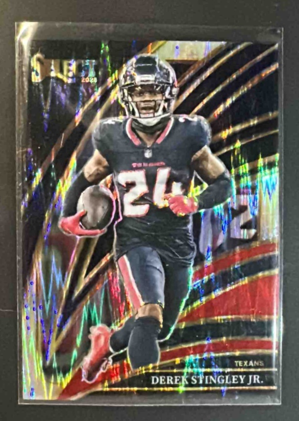 Card image for 2025 Panini Select Derek Stingley Jr. #235 Club Level Black and Red Prizm Shock