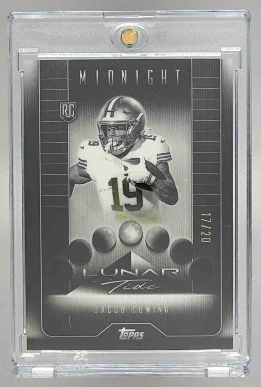 Card image for 2024 Topps Midnight Jacob Cowing Lunar Tide Equinox /20 #LT-8 RC 49ers
