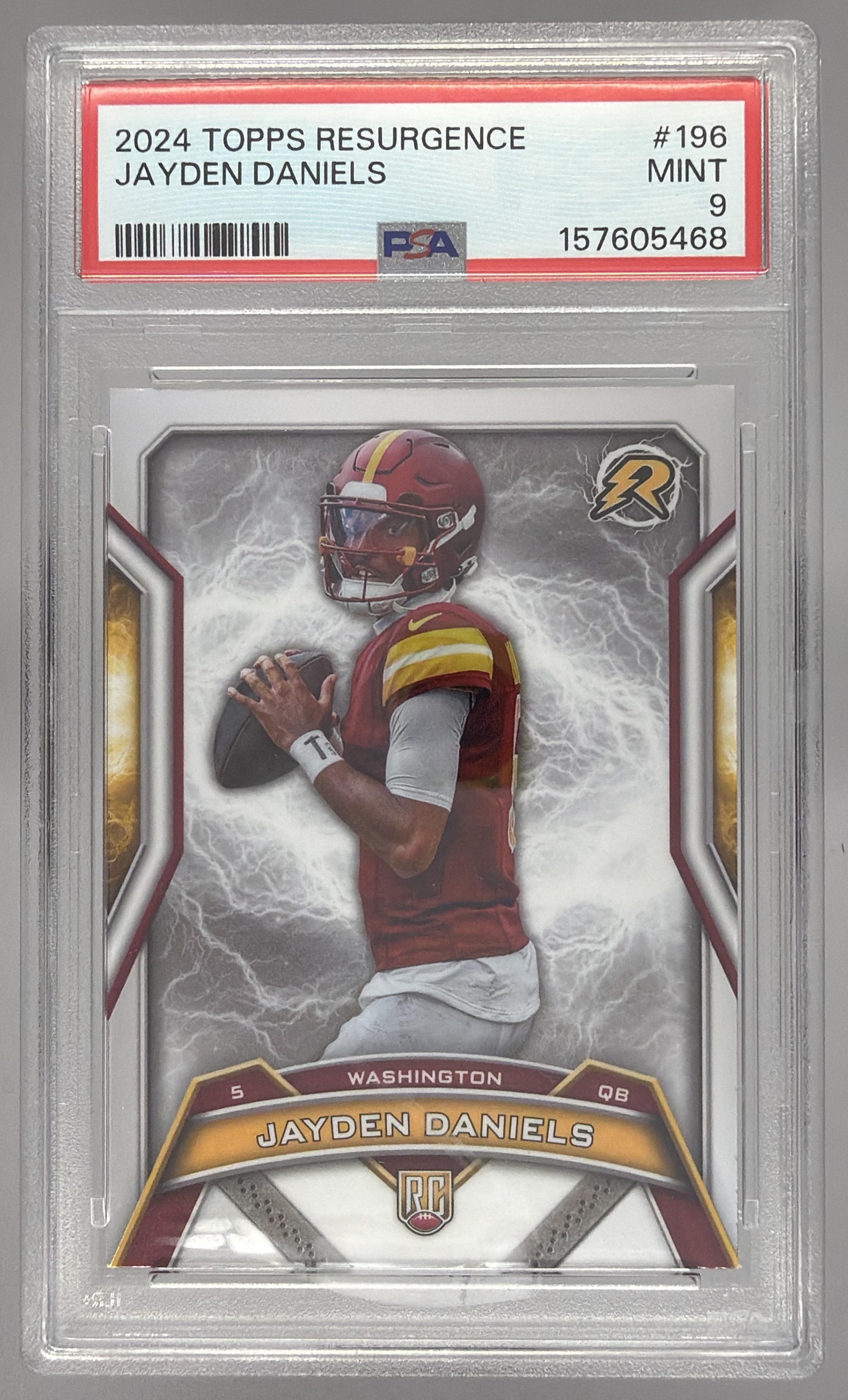 Card image for 2024 Topps Resurgence Jayden Daniels #196 RC Commanders