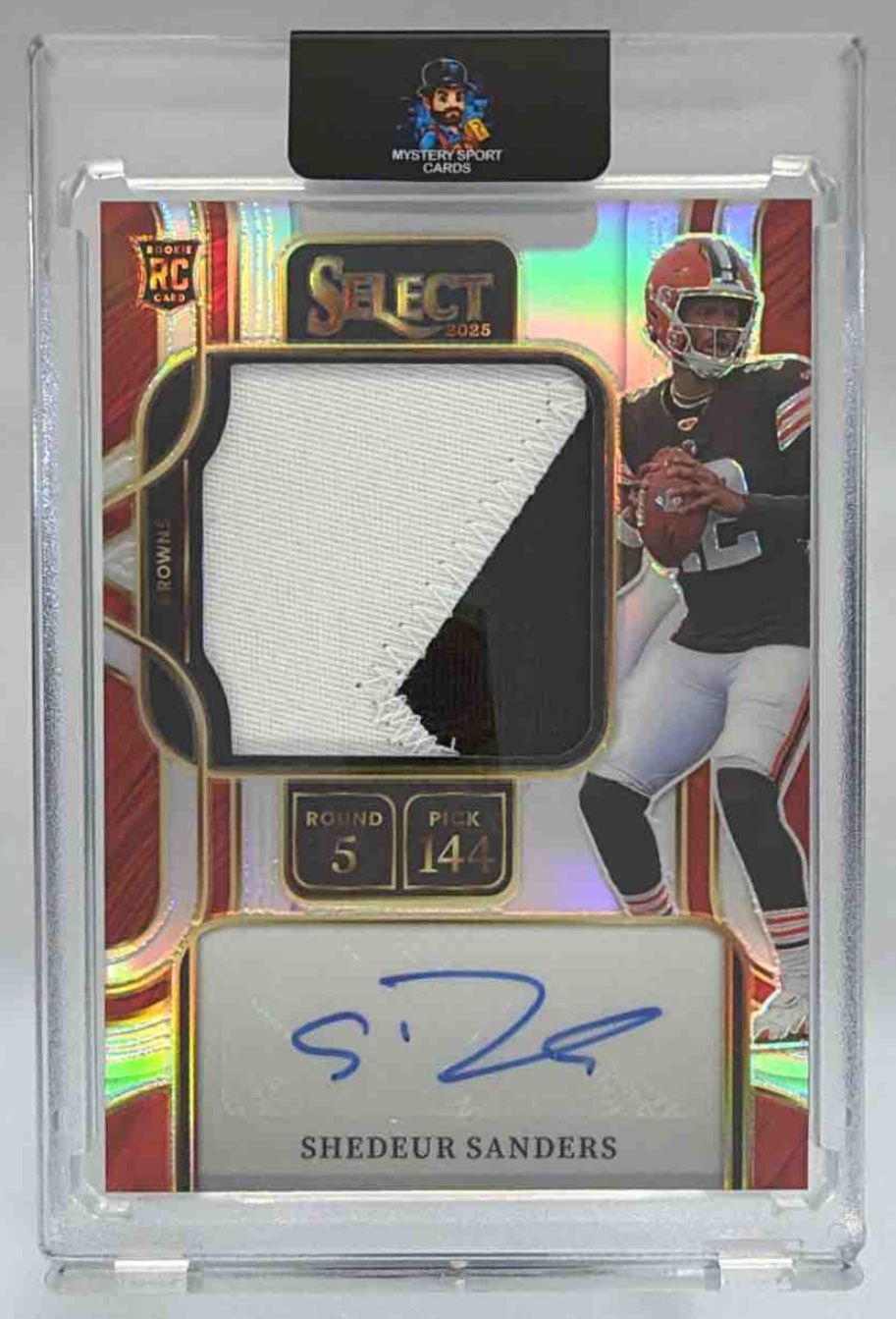 Card image for 2025 Panini Select Shedeur Sanders Prime Selections Signatures Silver Prizm /199 #PSS-SSS Auto Browns