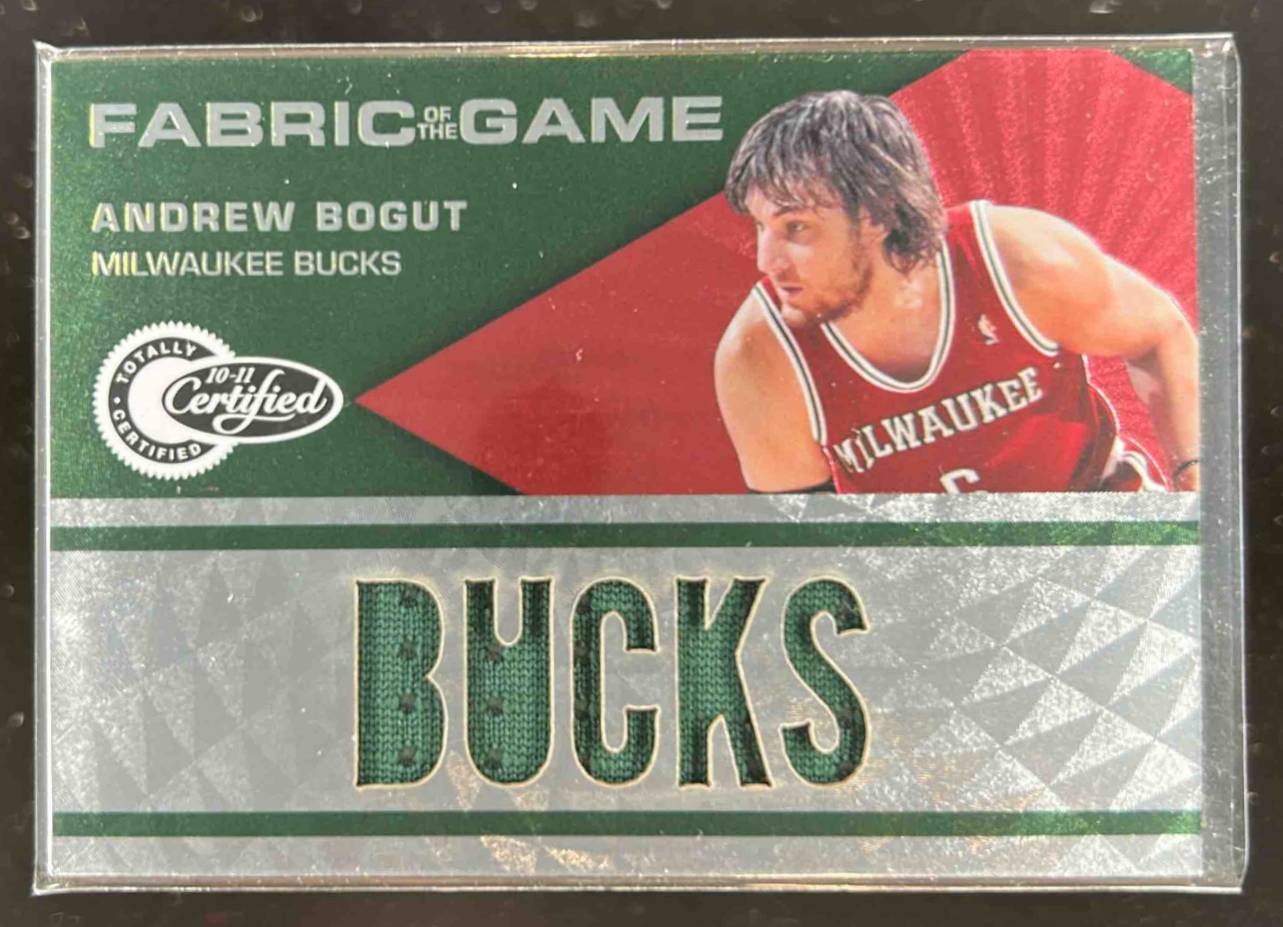 Card image for 2010-11 Panini Totally Certified Andrew Bogut Fabric of the Game Jumbo Team /299 #35