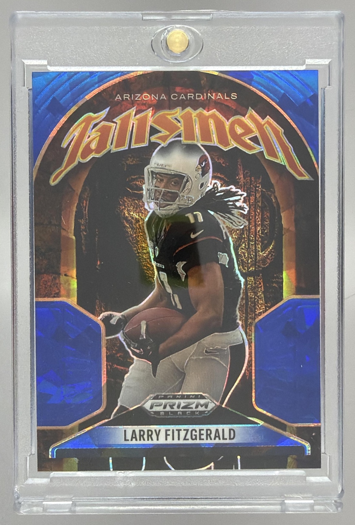 Card image for 2025 Panini Prizm Black Larry Fitzgerald Talismen Silver #9 Cardinals
