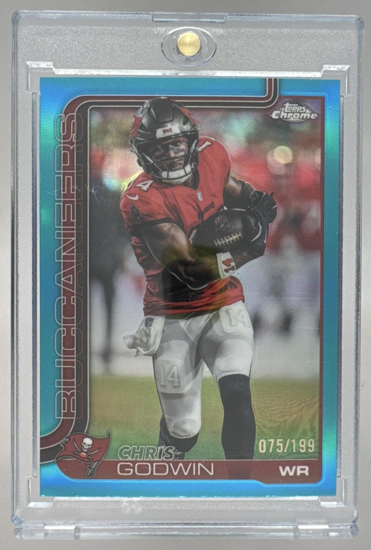 Card image for 2025 Topps Chrome Chris Godwin Aqua Refractor /199 #283 Buccaneers