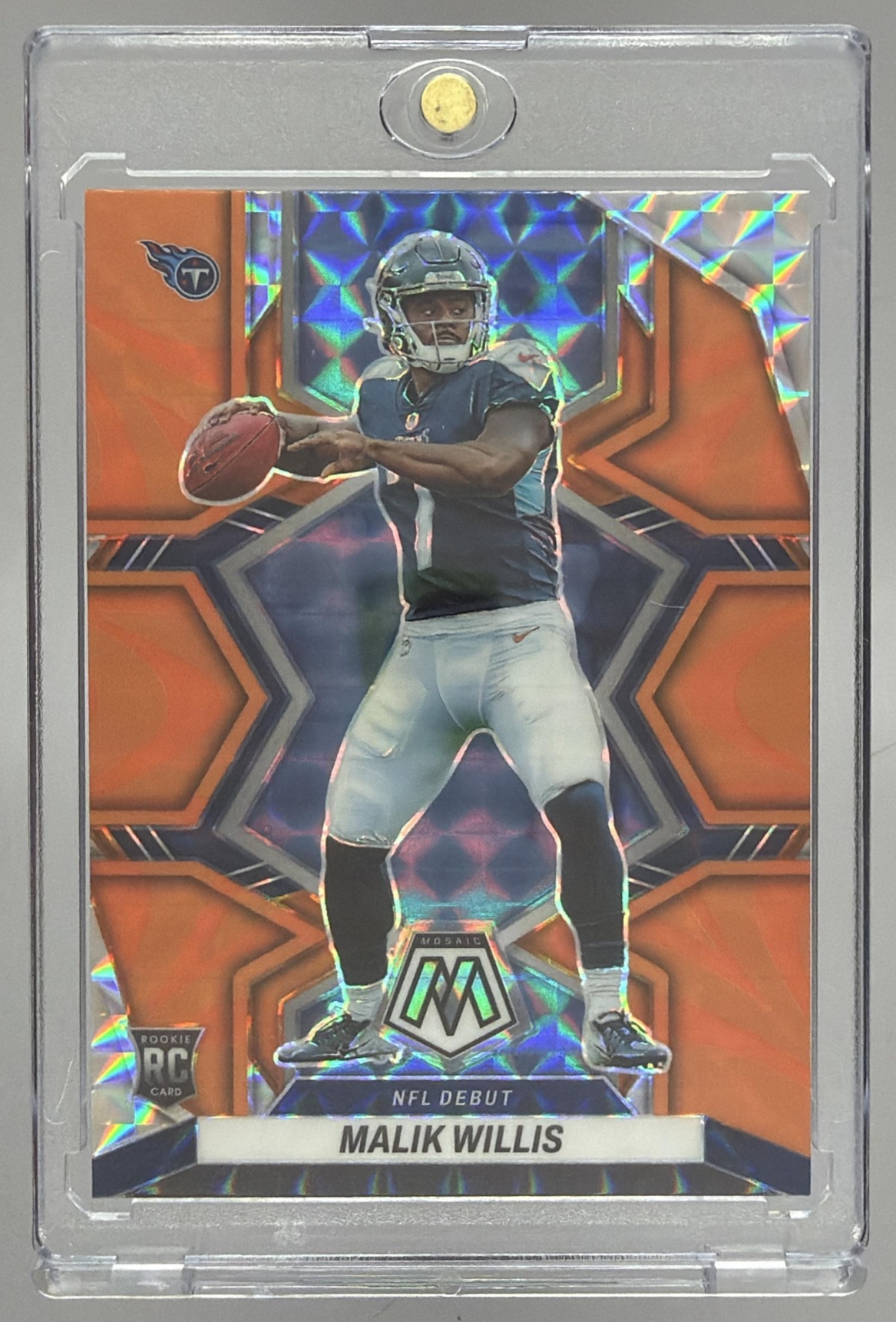 Card image for 2022 Panini Football Mosaic Malik Willis #272 RC NFL Debut Tennessee Titans