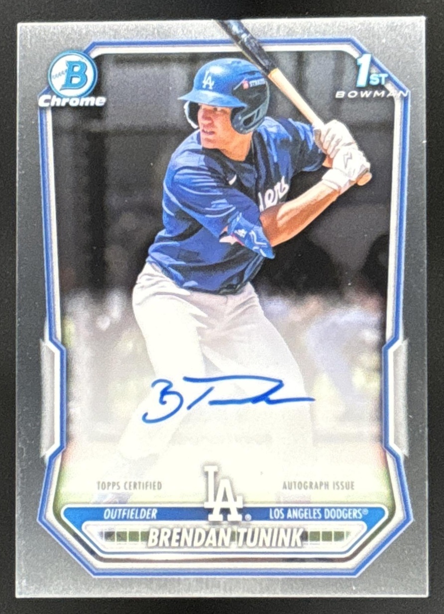 Card image for Brendan Tunink 2026 Bowman Chrome Prospect Auto Los Angeles Dodgers