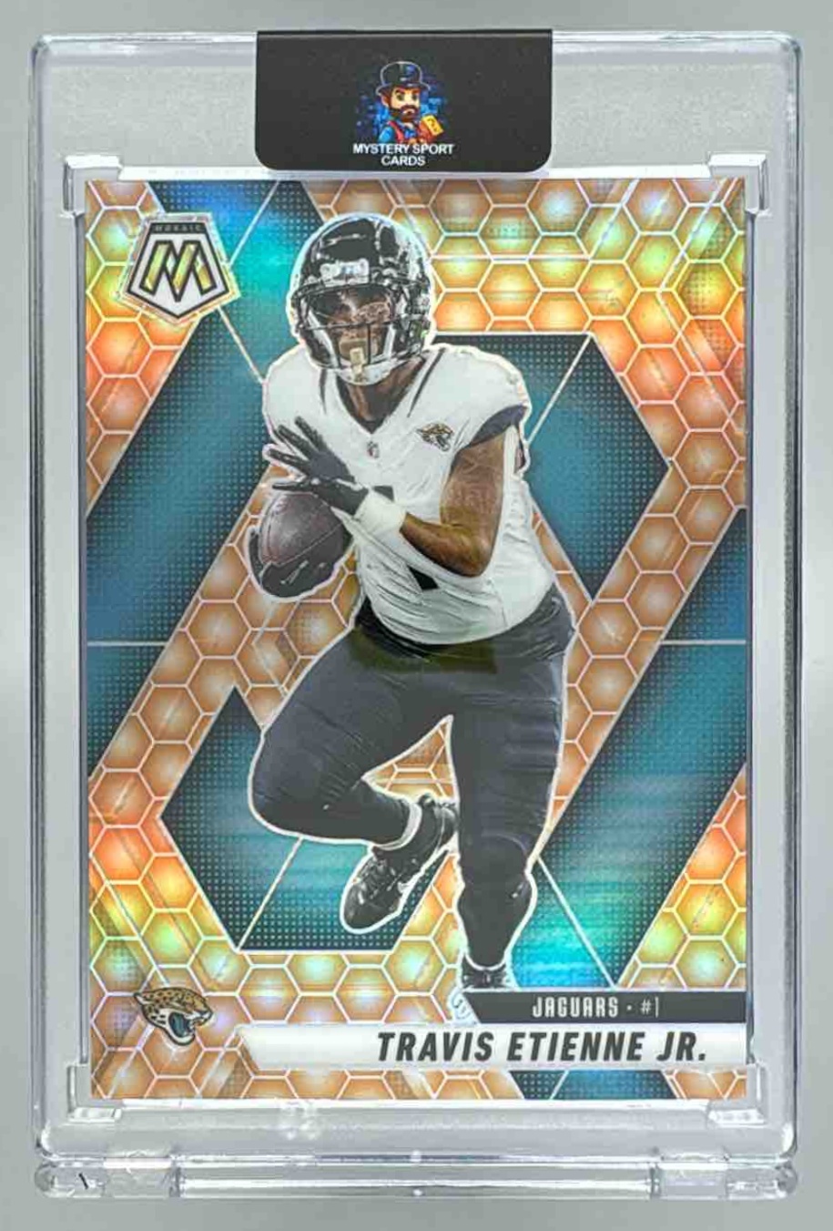 Card image for 2025 Panini Football Mosaic Travis Etienne Jr. #121 Jacksonville Jaguars