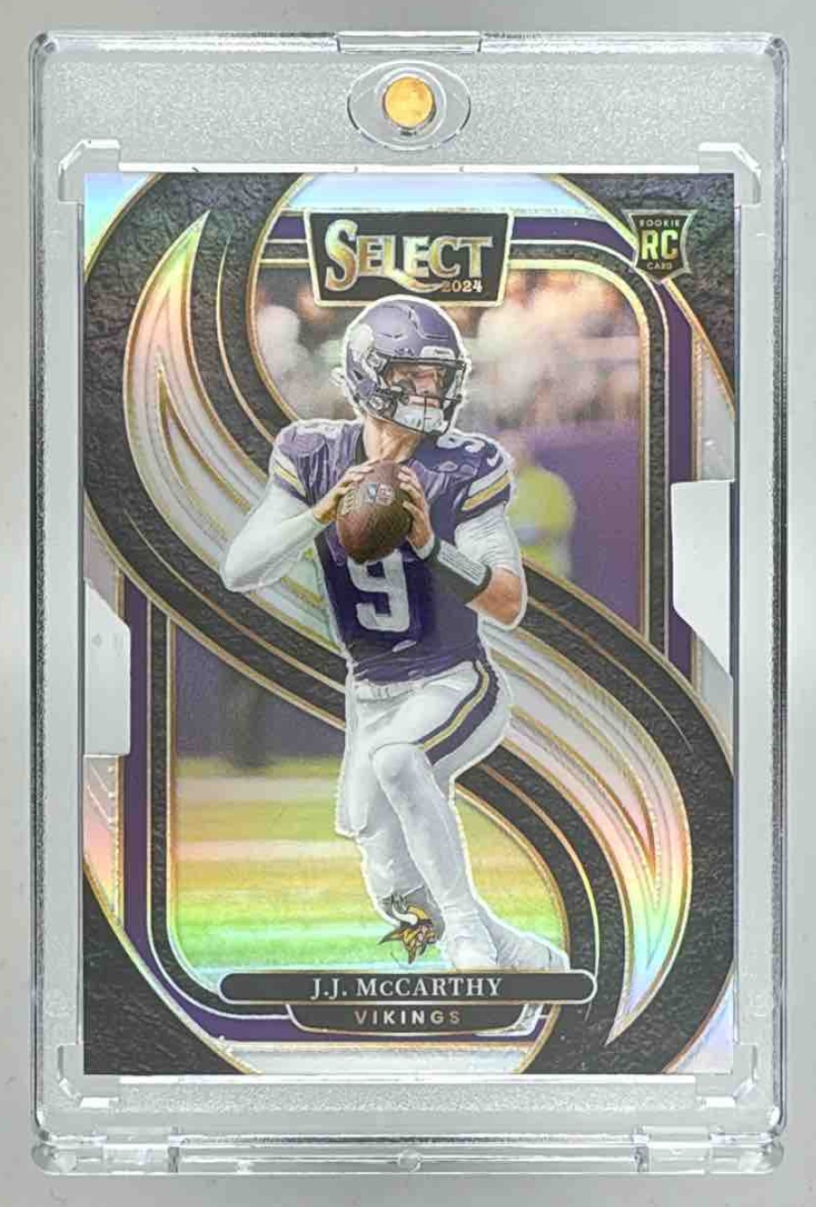 Card image for 2024 Panini Football Select J.J. McCarthy Premier #134 RC Minnesota Vikings