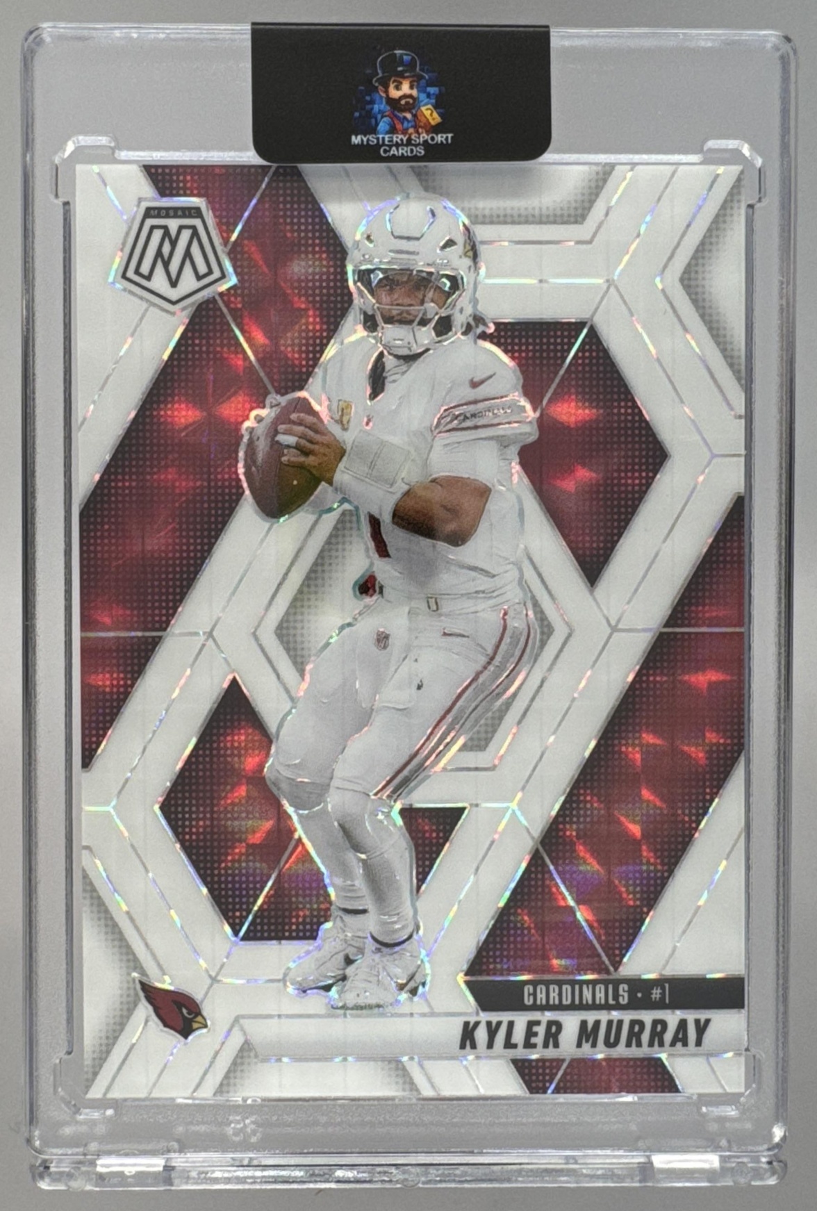 Card image for 2025 Panini Football Mosaic Kyler Murray White Prizm /25 #104 Arizona Cardinals