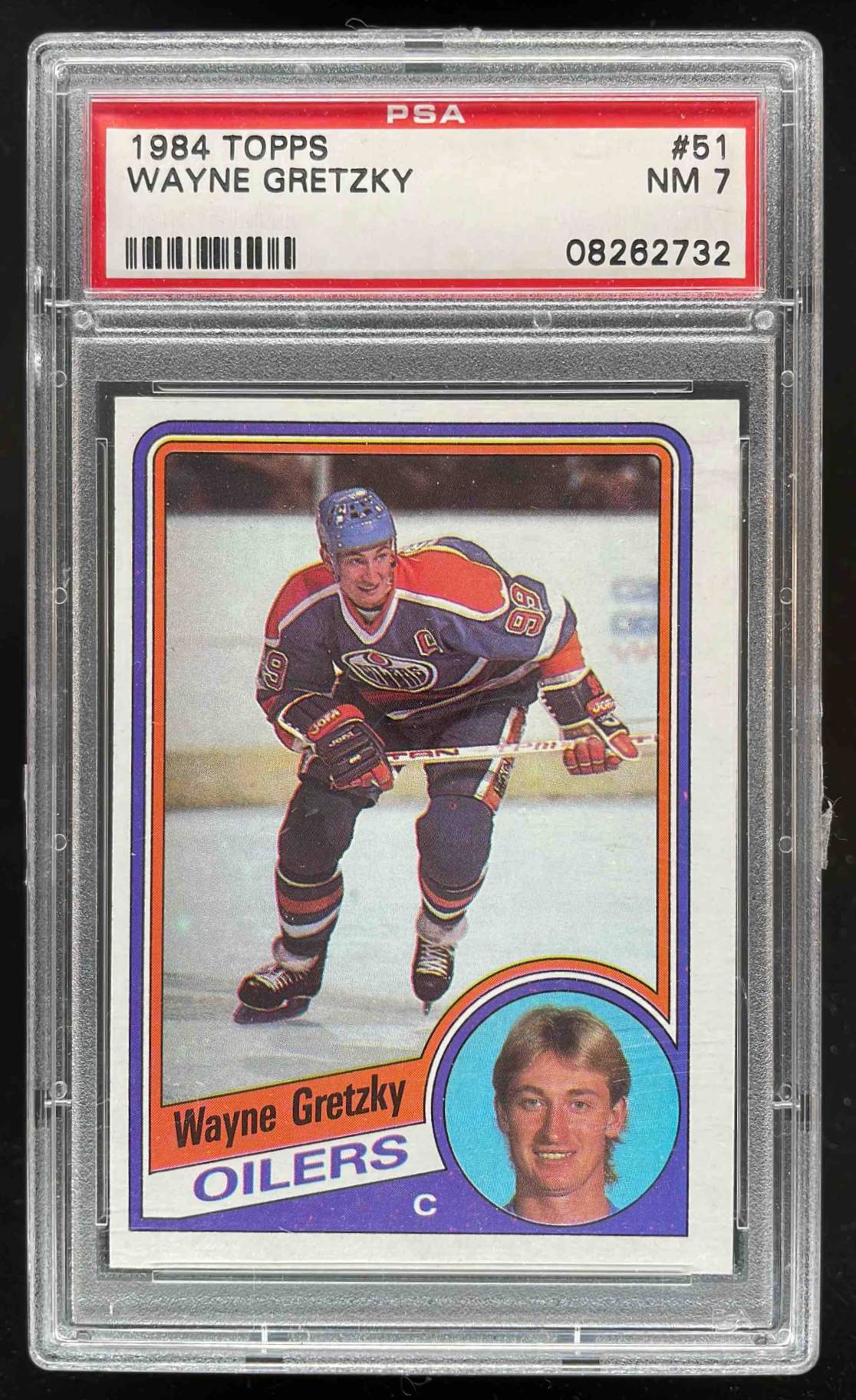 Card image for 1984-85 TOPPS WAYNE GRETZKY #51 PSA 7 NM EDMONTON OILERS