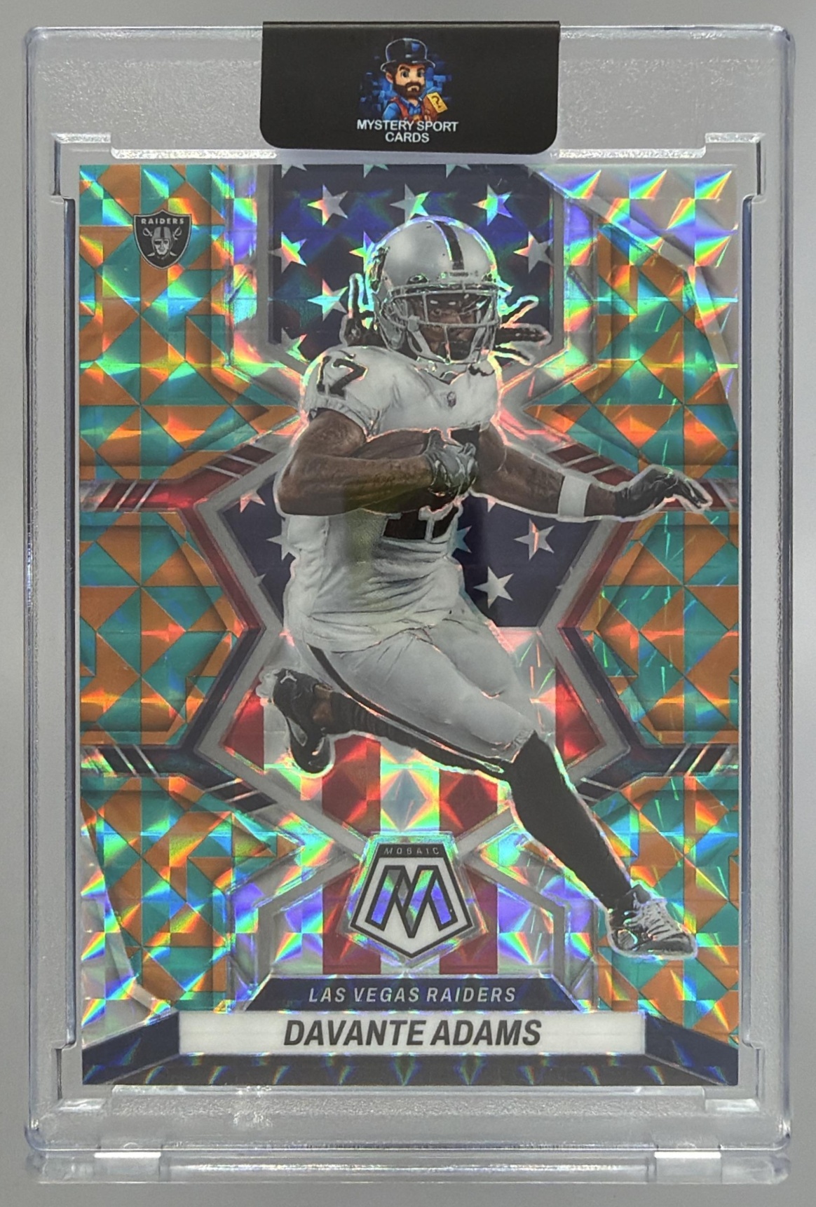 Card image for 2022 Panini Mosaic Davante Adams Mosaic Tessellation /15 #265 Raiders