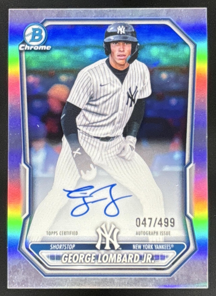 Card image for 2026 Bowman George Lombard Jr. Chrome Prospect Auto Refractor /499