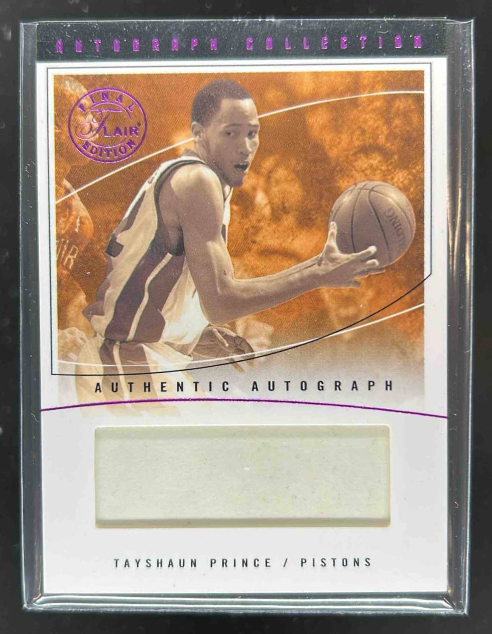 Card image for 2003 FLAIR FINAL EDITION TAYSHAUN PRINCE AUTO /10 #AC-TP FLEER BANKRUPTCY PROOF