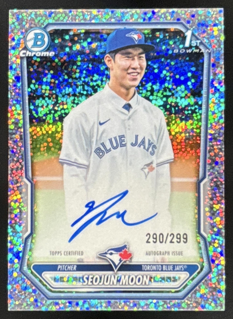 Card image for 2026 Bowman Seojun Moon Chrome Auto Speckle Refractor /299 1st Prospect