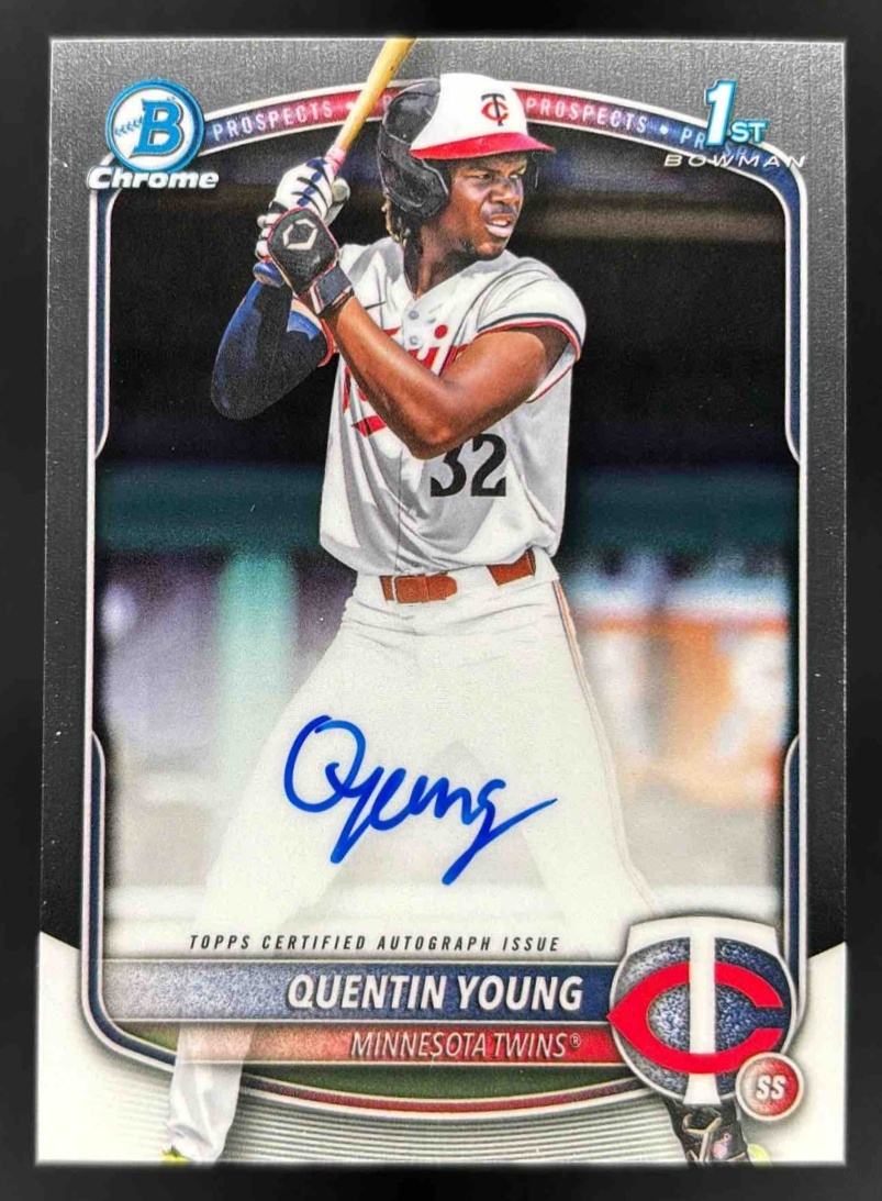 Card image for 2025 Bowman Draft Quentin Young Chrome Prospect Auto #CPA-QY Twins