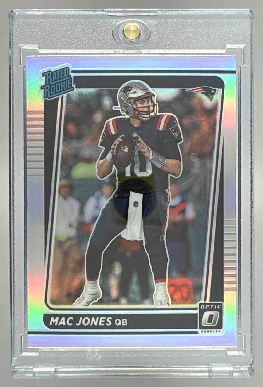 Card image for 2021 Panini Donruss Optic Mac Jones #206 RC Rated Rookie Patriots