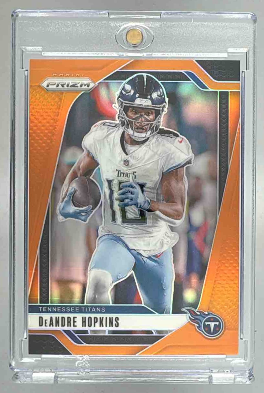 Card image for 2024 Panini Football Prizm DeAndre Hopkins Orange /249 #279 Tennessee Titans