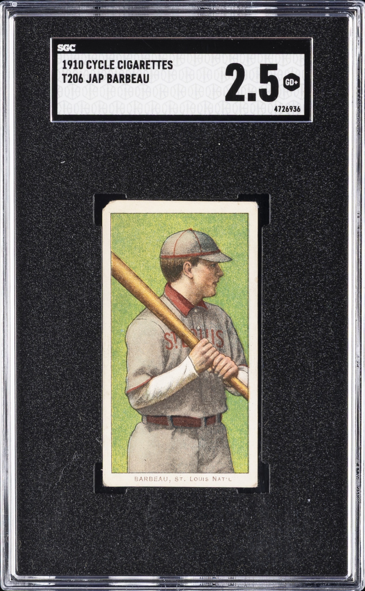 T206 Cycle Jap Barbeau Cardinals SGC 2.5