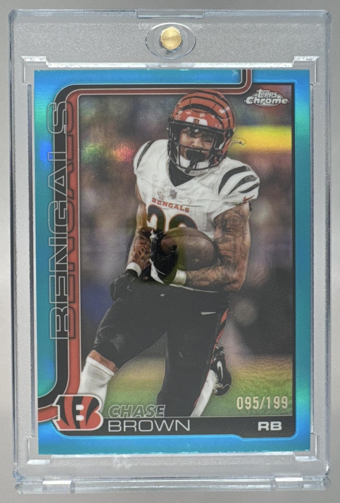 Card image for 2025 Topps Chrome Jerry Jeudy Aqua Wave Refractor /199 #68 Browns