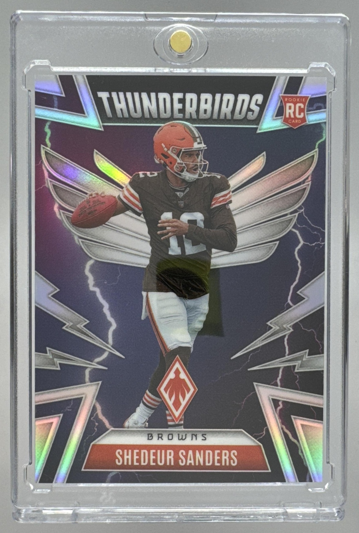 Card image for 2025 Panini Phoenix Shedeur Sanders Thunderbirds #13 RC Browns