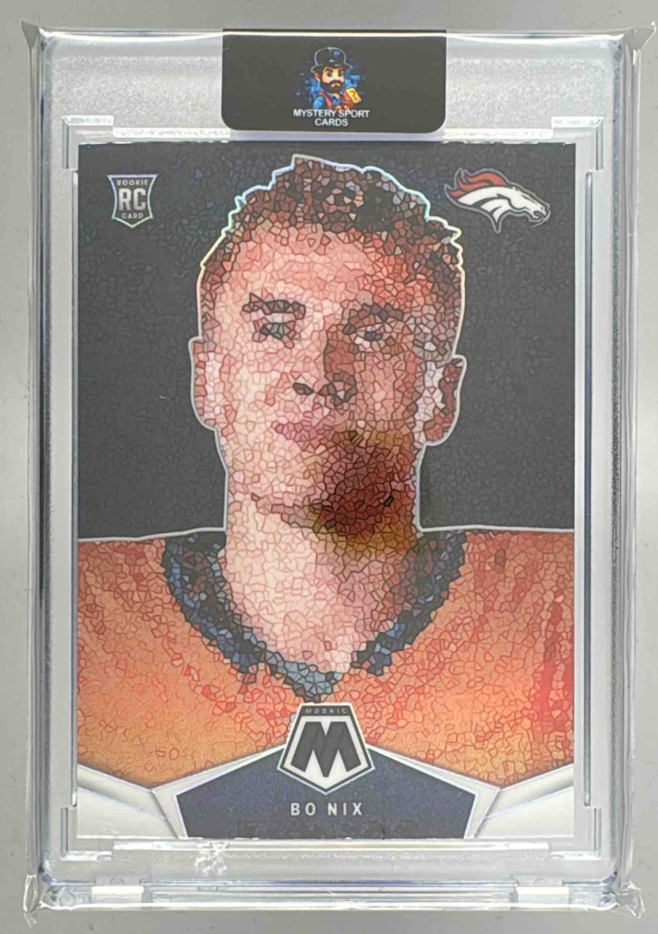 Card image for 2024 Panini Football Mosaic Bo Nix Micro #MM-BNX RC Denver Broncos