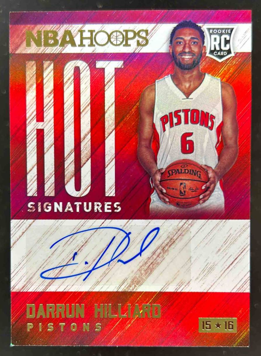 Card image for 2015-16 Panini Hoops Darrun Hilliard Hot Signatures #HS-DH RC Auto Rookie